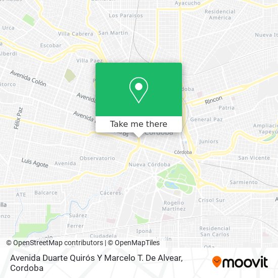 Avenida Duarte Quirós Y Marcelo T. De Alvear map