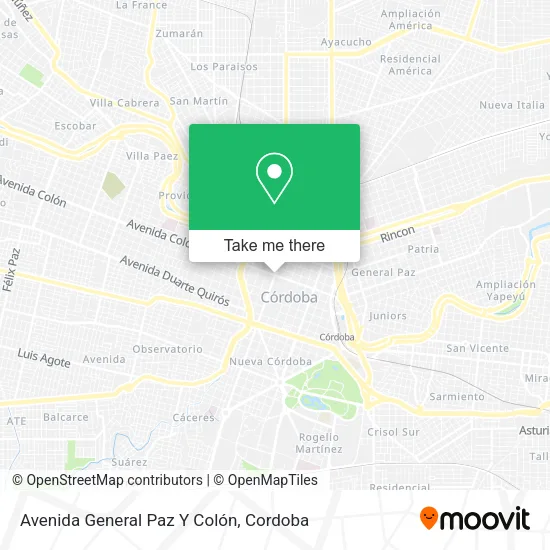 Mapa de Avenida General Paz Y Colón