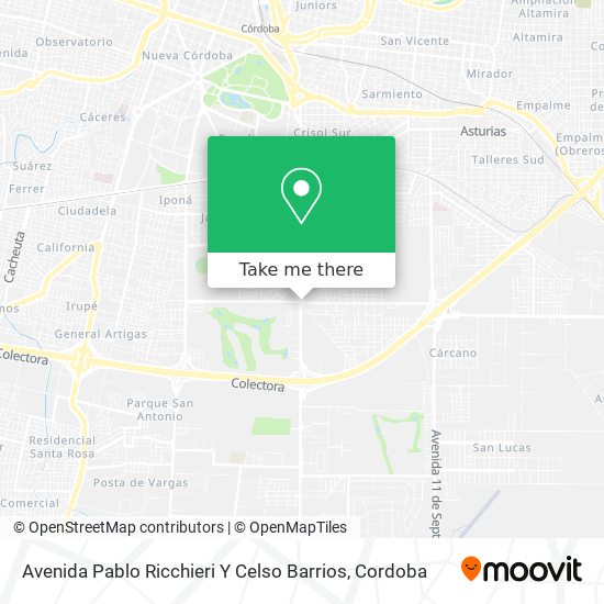 Avenida Pablo Ricchieri Y Celso Barrios map