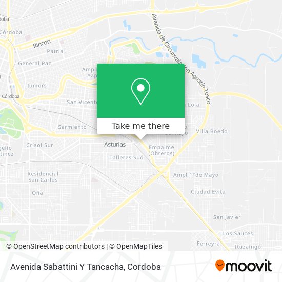 Avenida Sabattini Y Tancacha map