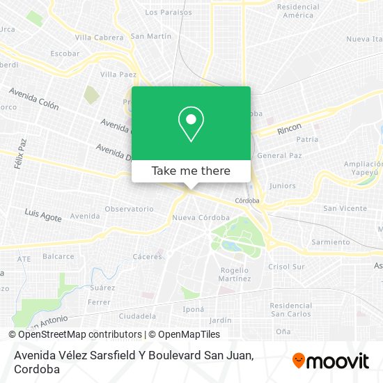 Mapa de Avenida Vélez Sarsfield Y Boulevard San Juan