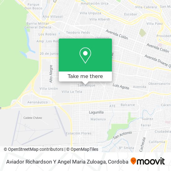 Aviador Richardson Y Angel Maria Zuloaga map