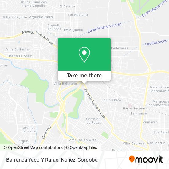 Mapa de Barranca Yaco Y Rafael Nuñez