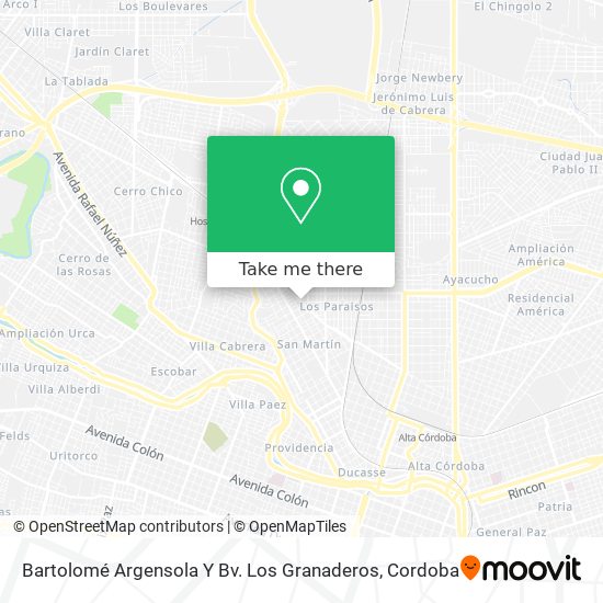 Bartolomé Argensola Y Bv. Los Granaderos map