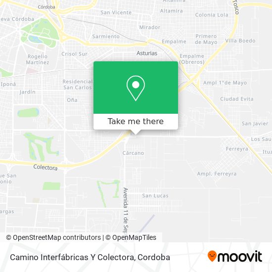 Camino Interfábricas Y Colectora map