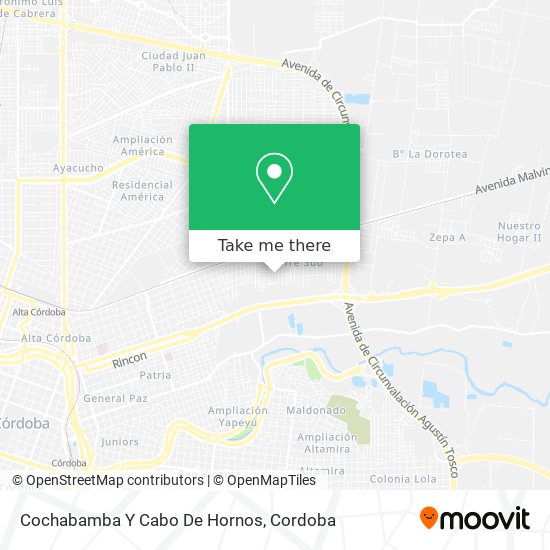 Mapa de Cochabamba Y Cabo De Hornos