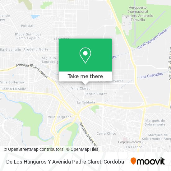De Los Húngaros Y Avenida Padre Claret map