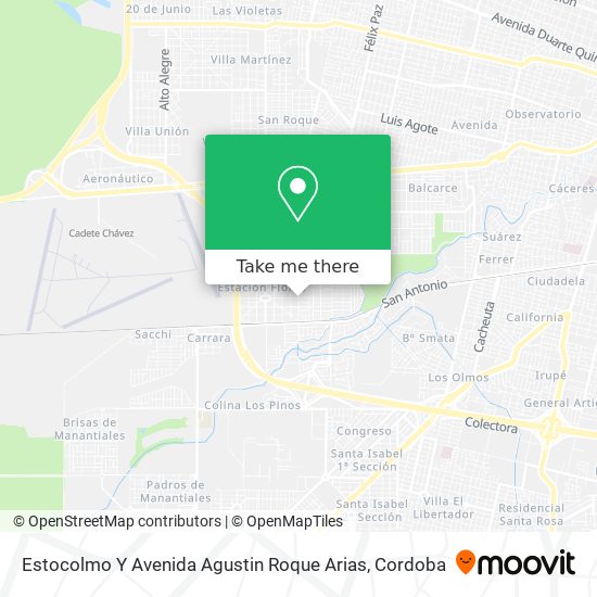 Estocolmo Y Avenida Agustin Roque Arias map