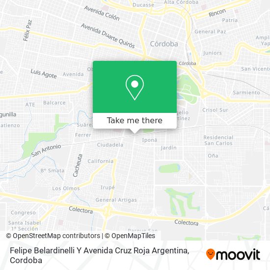 Felipe Belardinelli Y Avenida Cruz Roja Argentina map