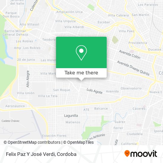 Felix Paz Y José Verdi map