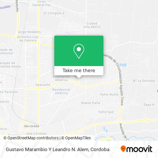 Gustavo Marambio Y Leandro N. Alem map