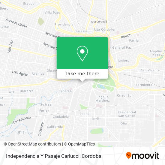 Mapa de Independencia Y Pasaje Carlucci