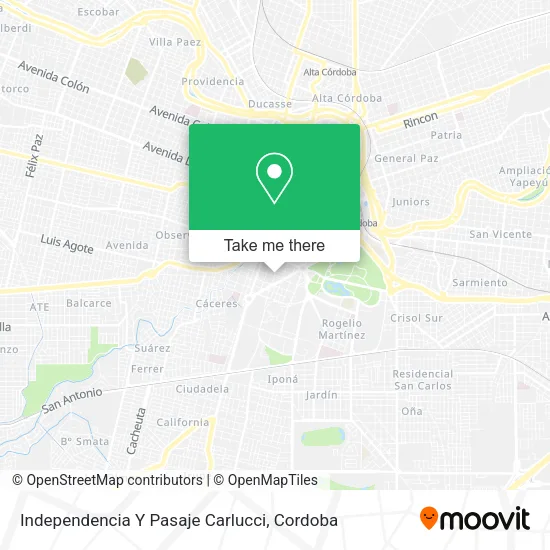Mapa de Independencia Y Pasaje Carlucci