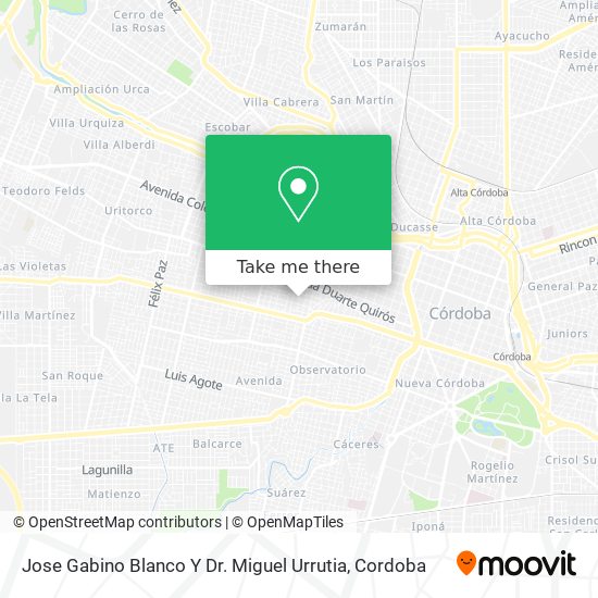 Jose Gabino Blanco Y Dr. Miguel Urrutia map