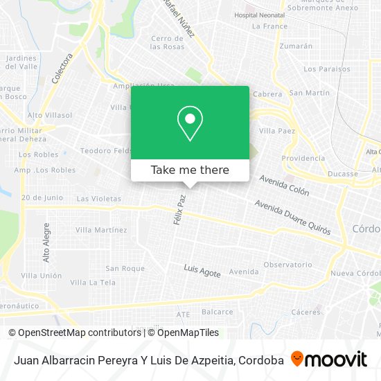 Juan Albarracin Pereyra Y Luis De Azpeitia map