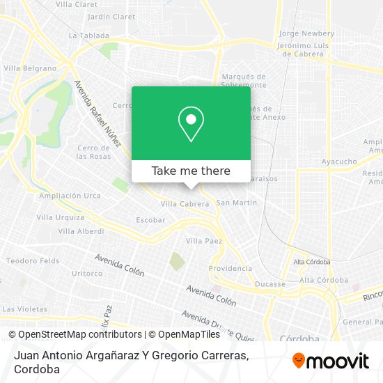 Juan Antonio Argañaraz Y Gregorio Carreras map