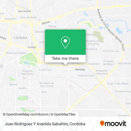Juan Rodriguez Y Avenida Sabattini map