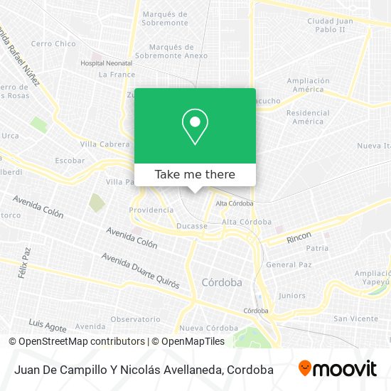 Juan De Campillo Y Nicolás Avellaneda map