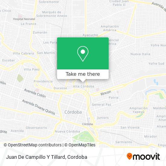 Juan De Campillo Y Tillard map
