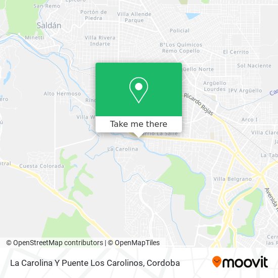 Mapa de La Carolina Y Puente Los Carolinos