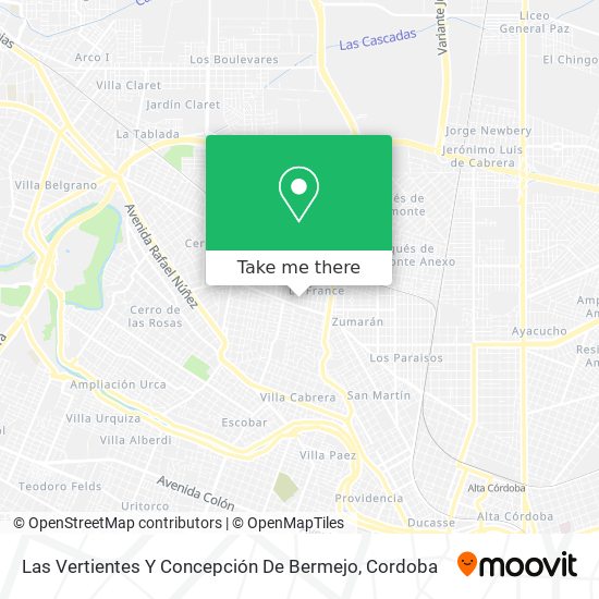 Mapa de Las Vertientes Y Concepción De Bermejo