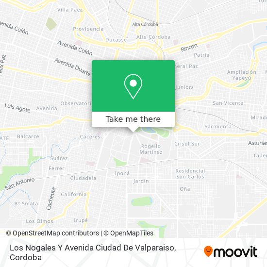 Los Nogales Y Avenida Ciudad De Valparaiso map