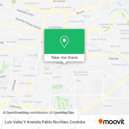 Luis Velez Y Avenida Pablo Ricchieri map