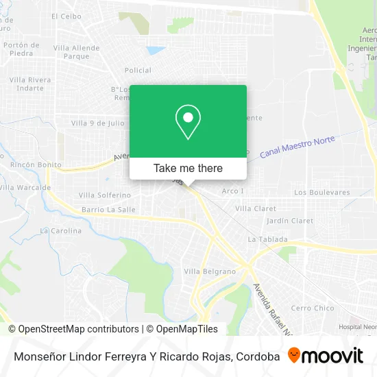 Monseñor Lindor Ferreyra Y Ricardo Rojas map