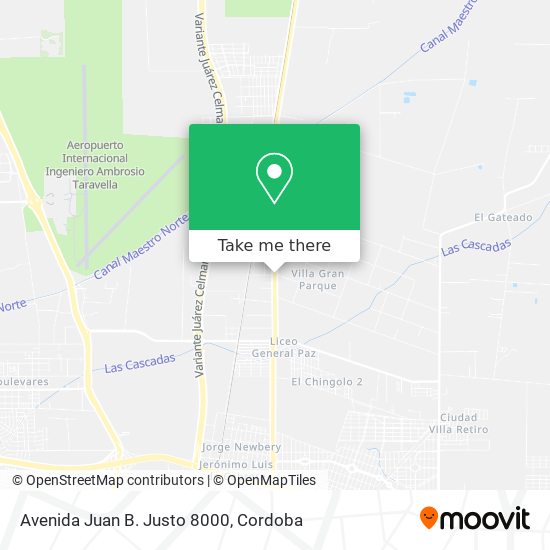 Mapa de Avenida Juan B. Justo 8000
