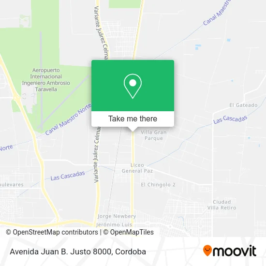 Avenida Juan B. Justo 8000 map