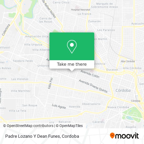 How to get to Padre Lozano Y Dean Funes in Capital by Colectivo?