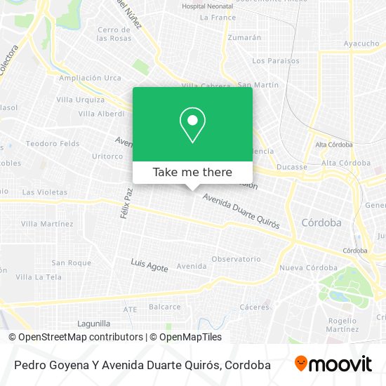 Pedro Goyena Y Avenida Duarte Quirós map