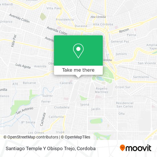 Mapa de Santiago Temple Y Obispo Trejo