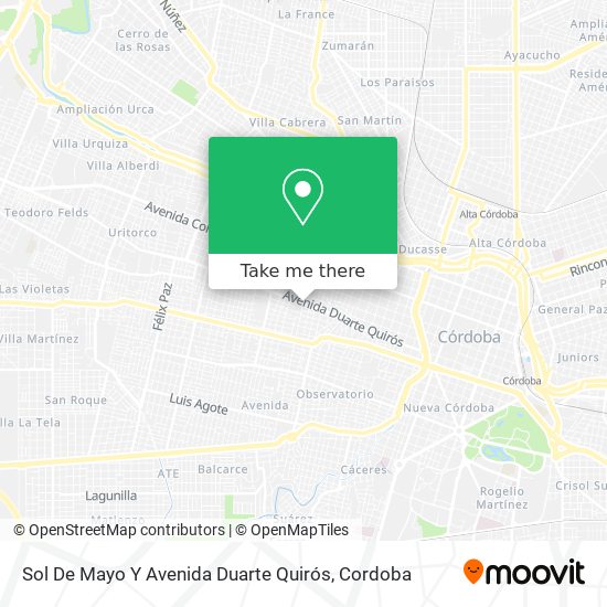 Sol De Mayo Y Avenida Duarte Quirós map
