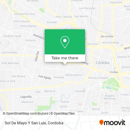 Mapa de Sol De Mayo Y San Luis
