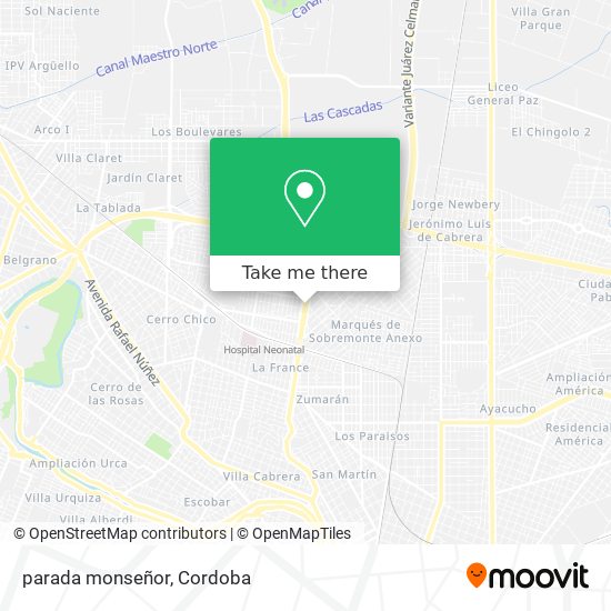 Mapa de parada monseñor