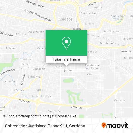 Gobernador Justiniano Posse 911 map