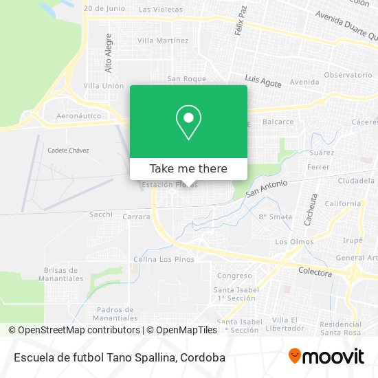 Mapa de Escuela de futbol Tano Spallina
