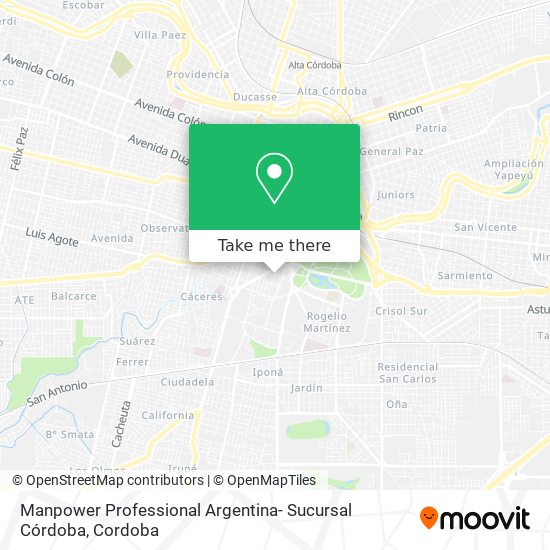 Manpower Professional Argentina- Sucursal Córdoba map