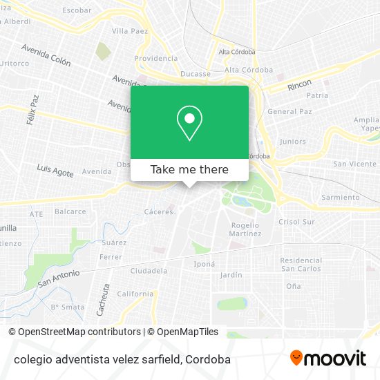 colegio adventista velez sarfield map