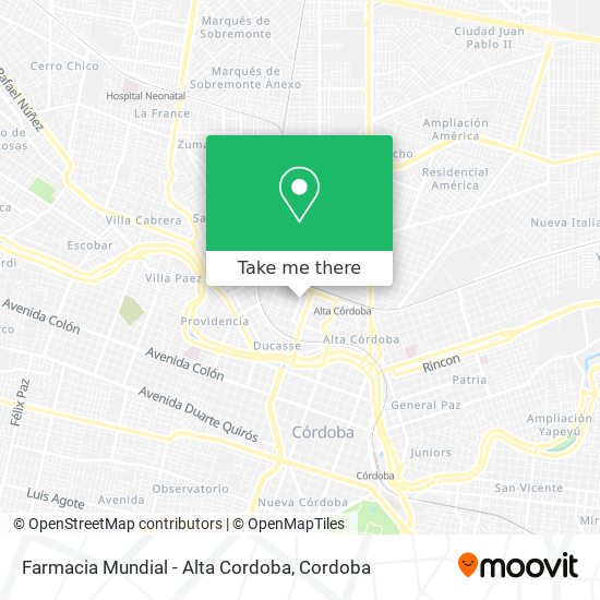 Farmacia Mundial - Alta Cordoba map