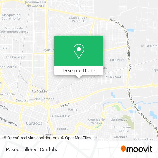 Paseo Talleres map