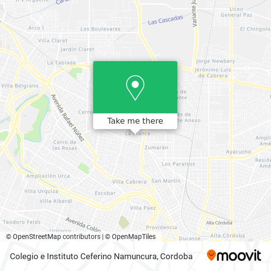 Colegio e Instituto Ceferino Namuncura map