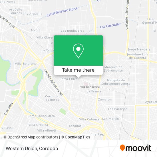 Mapa de Western Union