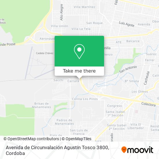 Mapa de Avenida de Circunvalación Agustín Tosco 3800