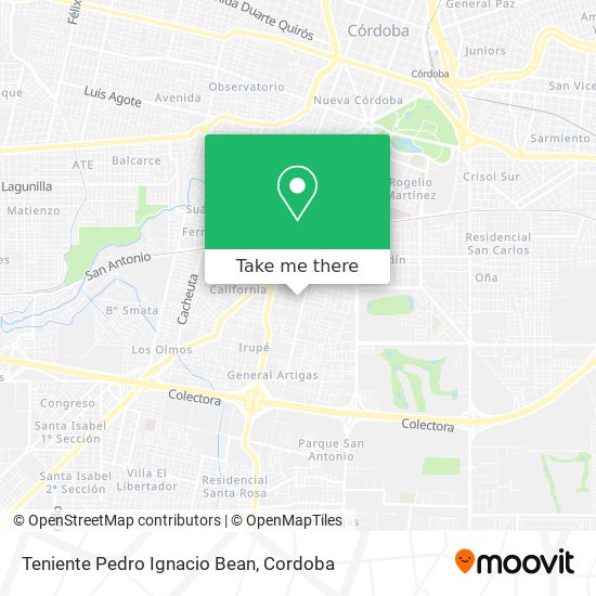 Mapa de Teniente Pedro Ignacio Bean