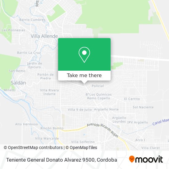 Mapa de Teniente General Donato Alvarez 9500