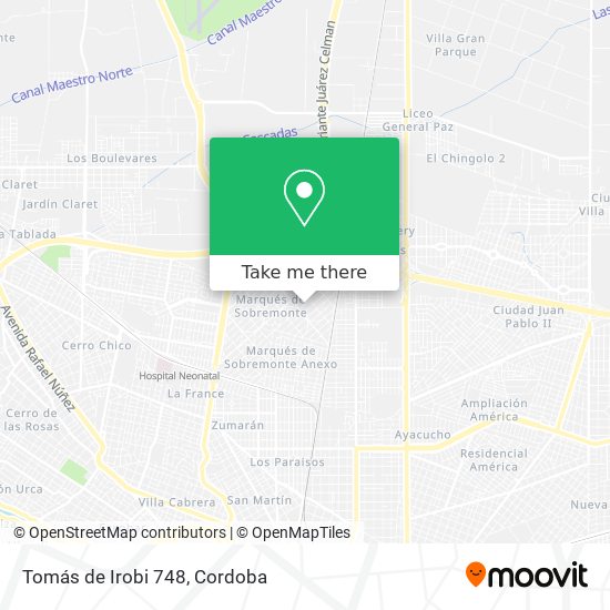 Tomás de Irobi 748 map