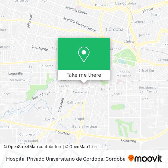 Hospital Privado Universitario de Córdoba map