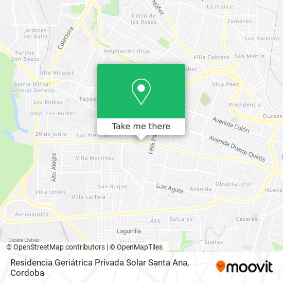 Residencia Geriátrica Privada Solar Santa Ana map